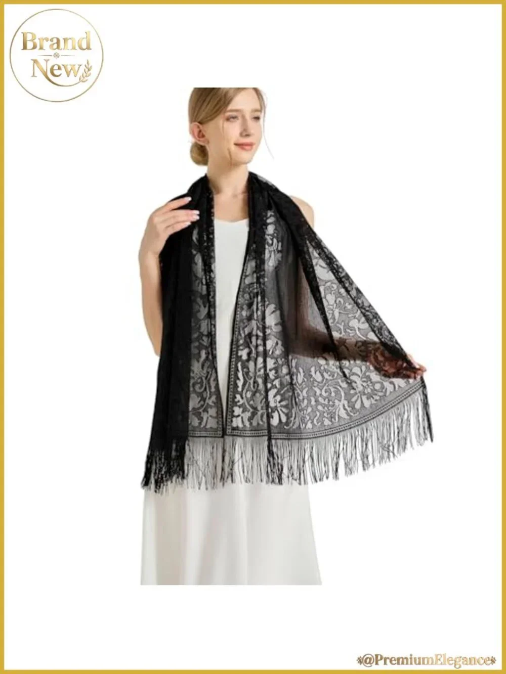 Lace Floral Shawl Wrap for Women Evening Wedding Bridal Scarf